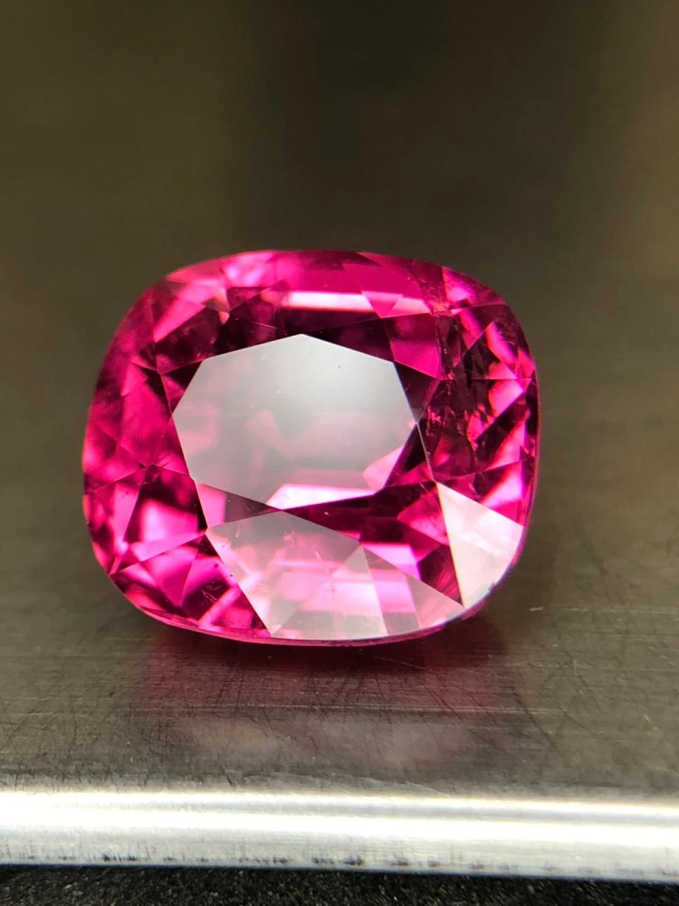 Neon Pink Rubellite 5.8 carats in Cushion Cut from Afghanistan — view 4